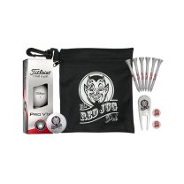 Black Zipper Bag Gift Pack with 3 Logo Golf Balls