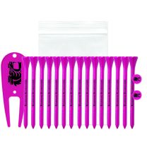 15 Golf Tees 2 Ball Markers & 1 Divot Tool in Polybag