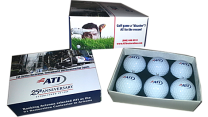 6 Logo Golf Balls in Custom Box with Foam