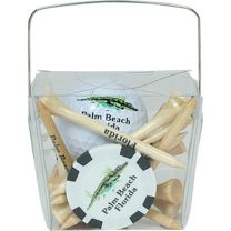 Golf Tournament Take Out Box with Logo Tees & Balls