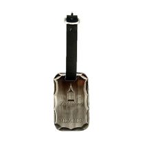 Hammered Metal Bag Tag with Strap