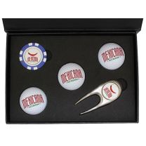 Black Gift Box Poker Chip and Golf Balls