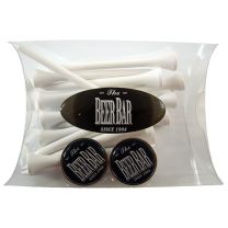 Riviera Pillow Pack with Resin Domed Ball Marker and Non Printed Golf Tees