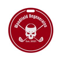 Round Aluminum Bag Tag - Red