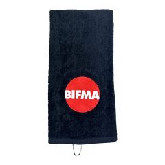 Navy Blue Towel Red Logo