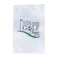 White Golf Towel with Screen Printed Logo