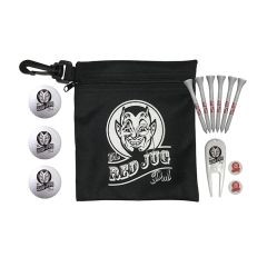 Black Zipper Bag Gift Pack with 3 Logo Golf Balls